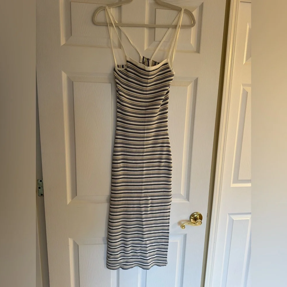 Abercrombie & Fitch blue and White Striped Maxi Dress